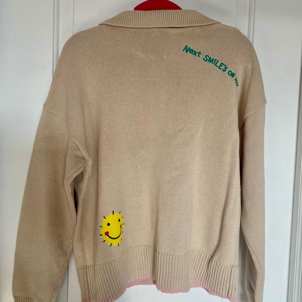 Kerri Rosenthal XOKR Collared Cardigan Sweater – “Drippy Heart”New Anthropologie - Picture 3 of 5